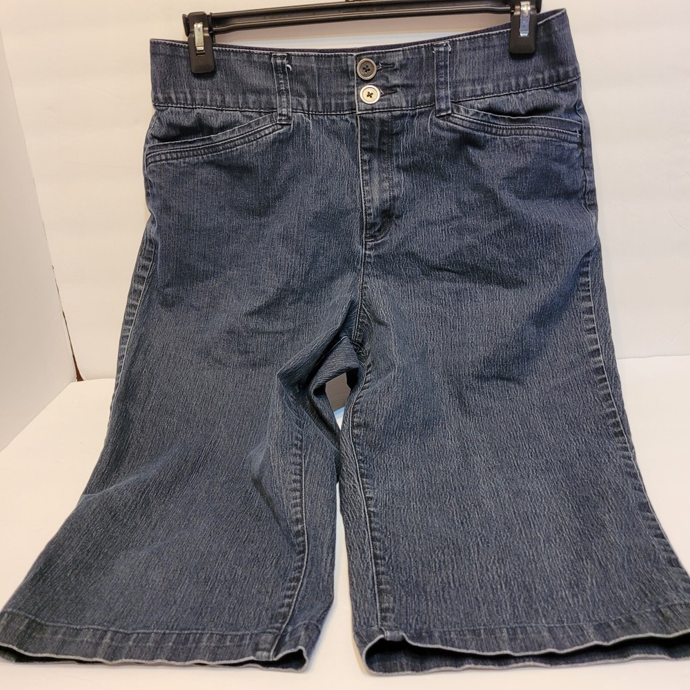 Christopher & Banks Bermuda Shorts Womens 14 Blue Excellent Stretch Denim Knee